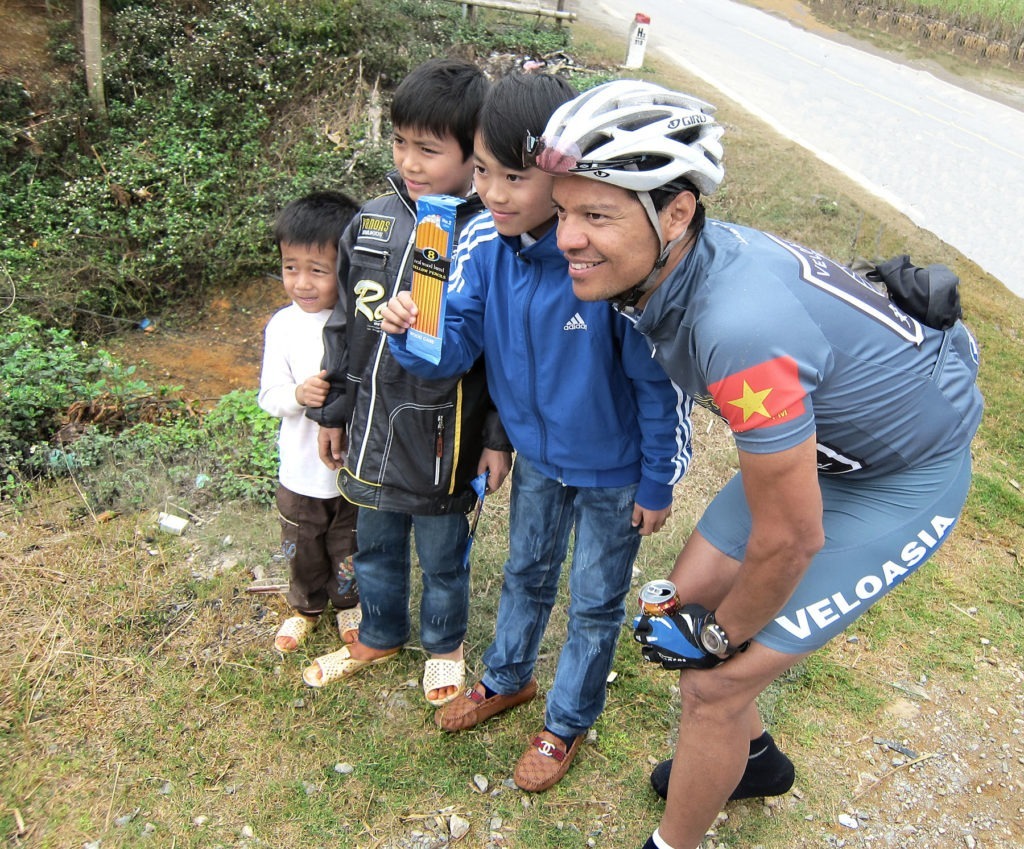 U.S cycling pro Tony Cruz cycling in Vietnam